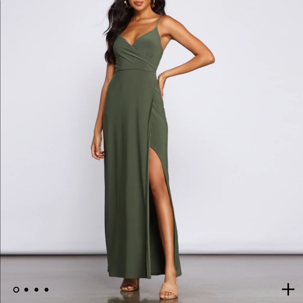 High Slit Maxi Wedding Guest Dress